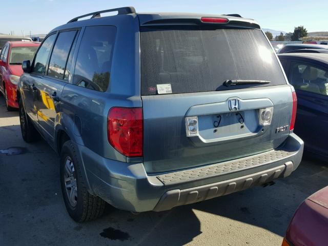 2HKYF18445H540539 - 2005 HONDA PILOT EX BLUE photo 3