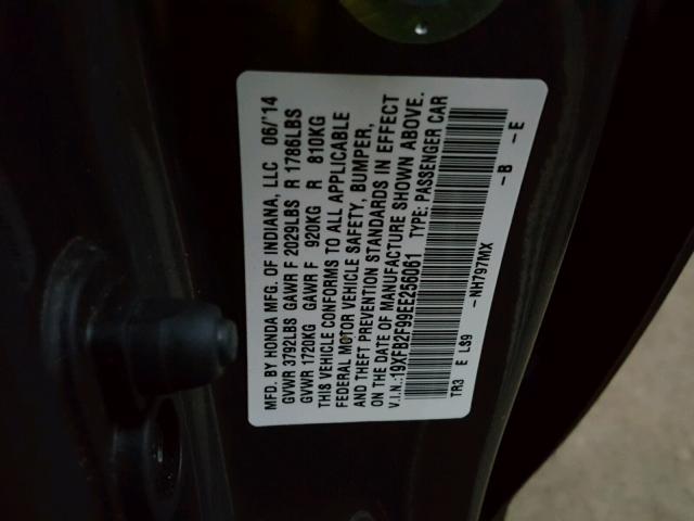 19XFB2F99EE256061 - 2014 HONDA CIVIC EXL 灰色 照片 10