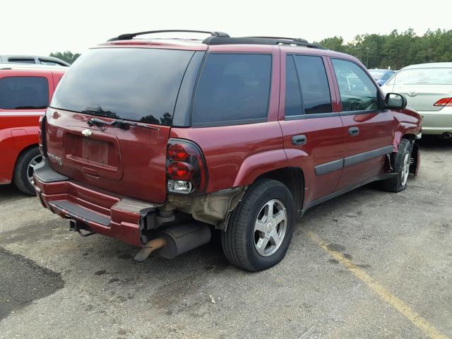 1GNDT13S352305815 - 2005 CHEVROLET TRAILBLAZE MAROON photo 4