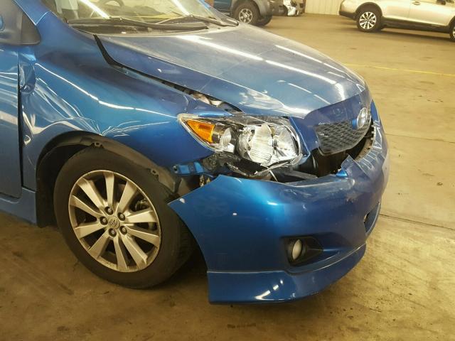 1NXBU40E29Z014113 - 2009 TOYOTA COROLLA BA BLUE photo 9