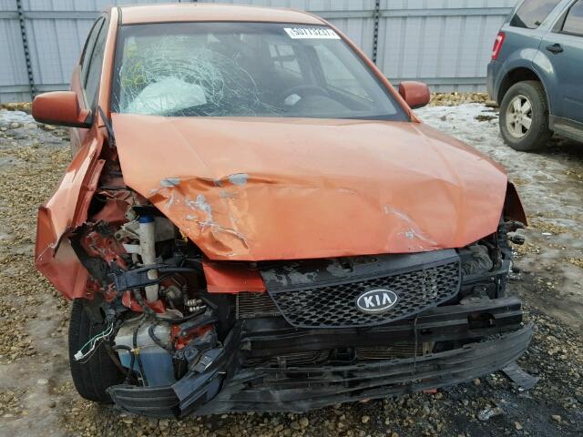 KNADE123276291914 - 2007 KIA RIO BASE ORANGE photo 9