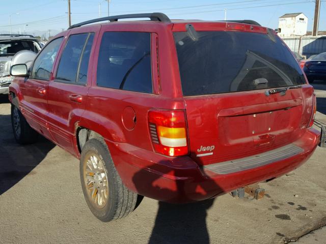 1J4GW58N92C184070 - 2002 JEEP GRAND CHER RED photo 3