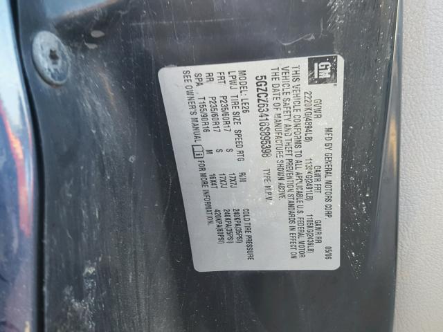 5GZCZ63416S895398 - 2006 SATURN VUE BLUE photo 10