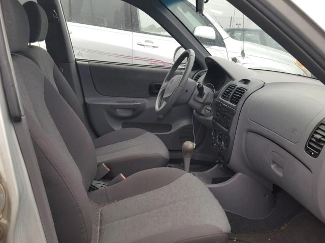 KMHCG45C35U621649 - 2005 HYUNDAI ACCENT GL GRAY photo 5