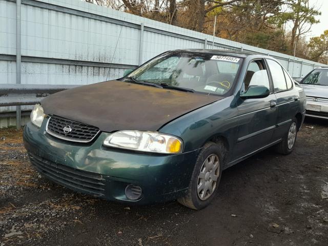 3N1CB51D3YL354232 - 2000 NISSAN SENTRA BAS GREEN photo 2