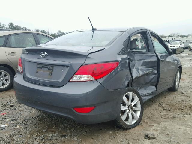 KMHCU4AE3CU195152 - 2012 HYUNDAI ACCENT GLS GRAY photo 4