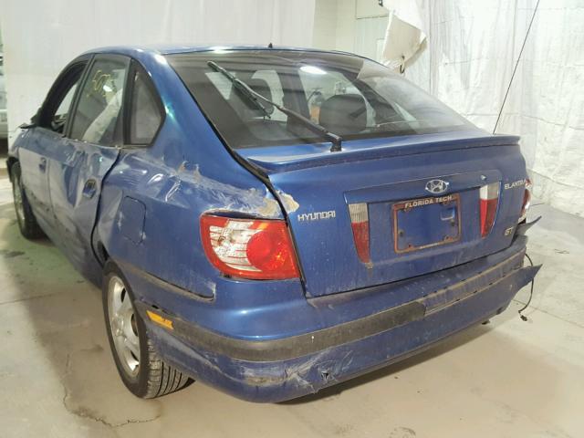 KMHDN56D55U136405 - 2005 HYUNDAI ELANTRA GL BLUE photo 3