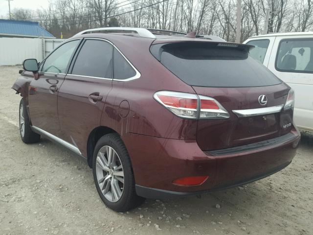 2T2BK1BA5FC340057 - 2015 LEXUS RX 350 MAROON photo 3