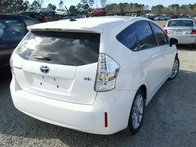 JTDZN3EU0C3017714 - 2012 TOYOTA PRIUS V WHITE photo 4