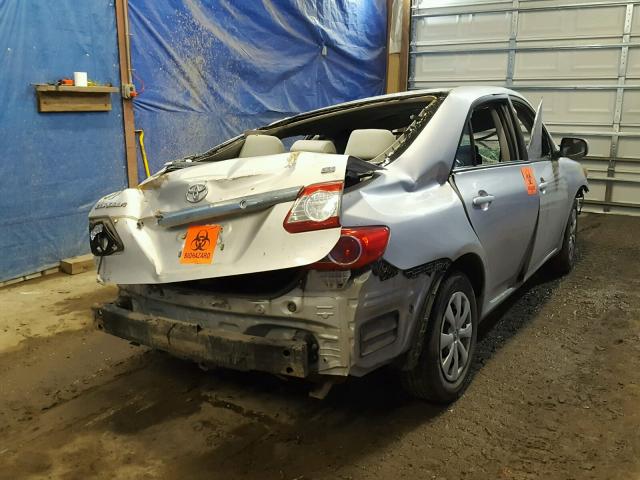 2T1BU4EE7BC601181 - 2011 TOYOTA COROLLA BA SILVER photo 4