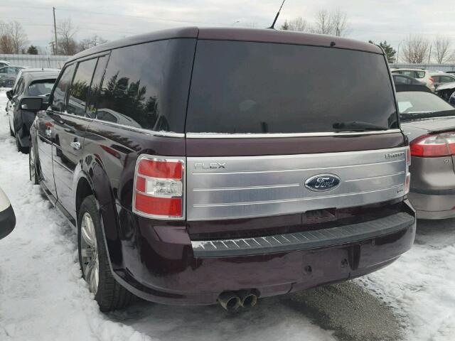 2FMHK6DC9BBD00489 - 2011 FORD FLEX LIMIT MAROON photo 3