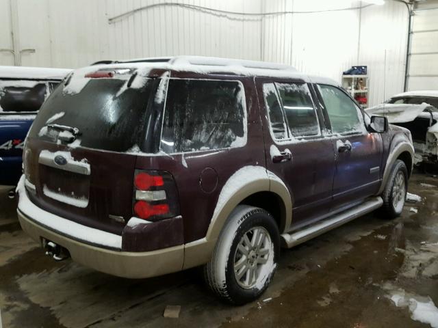 1FMEU74E76UA83707 - 2006 FORD EXPLORER E BURGUNDY photo 4