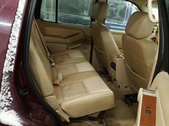 1FMEU74E76UA83707 - 2006 FORD EXPLORER E BURGUNDY photo 6