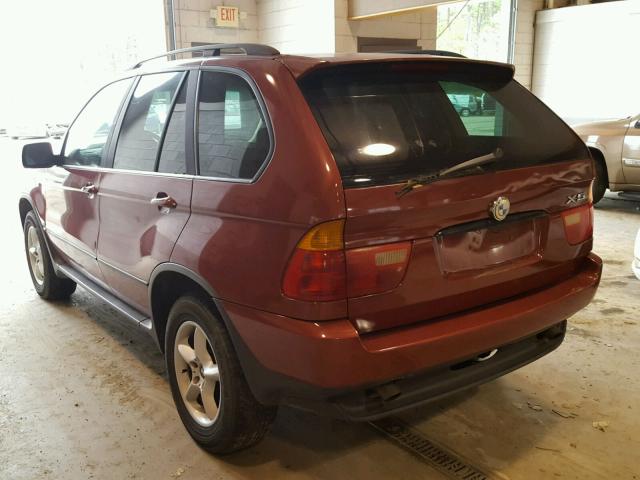 5UXFA53512LP35470 - 2002 BMW X5 3.0I RED photo 3