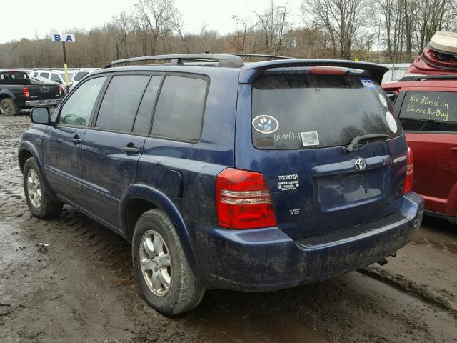 JTEGF21A030096115 - 2003 TOYOTA HIGHLANDER BLUE photo 3