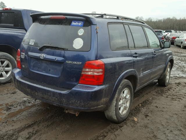 JTEGF21A030096115 - 2003 TOYOTA HIGHLANDER BLUE photo 4