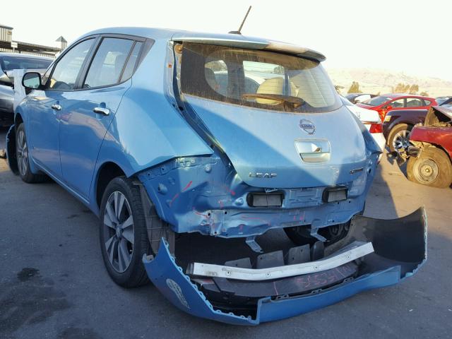 1N4AZ0CP2FC309825 - 2015 NISSAN LEAF S BLUE photo 3