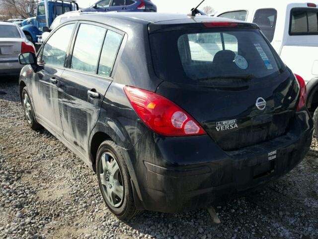 3N1BC13E98L407863 - 2008 NISSAN VERSA S BLACK photo 3