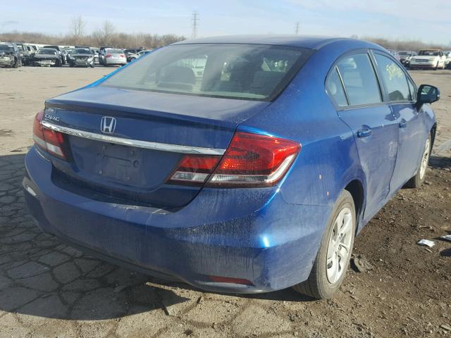 19XFB2F5XDE065793 - 2013 HONDA CIVIC LX BLUE photo 4