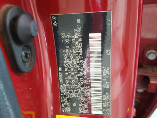 JTJBK1BA4A2411371 - 2010 LEXUS RX 350 RED photo 10