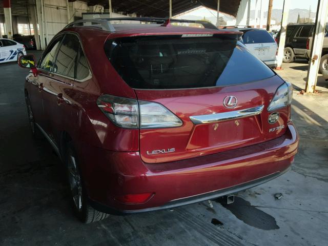 JTJBK1BA4A2411371 - 2010 LEXUS RX 350 RED photo 3