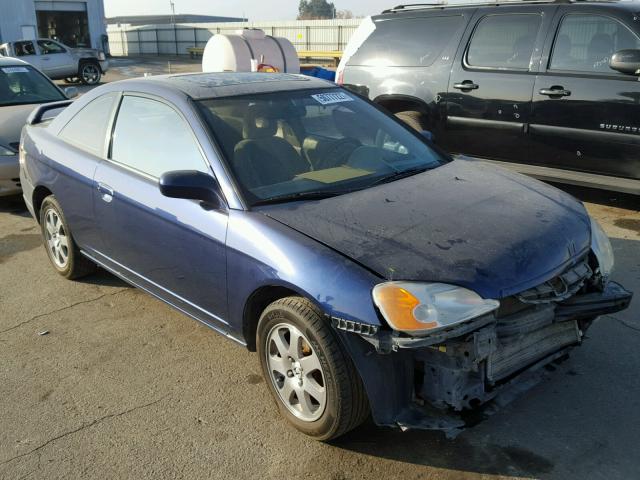 1HGEM21992L051664 - 2002 HONDA CIVIC EX BLUE photo 1