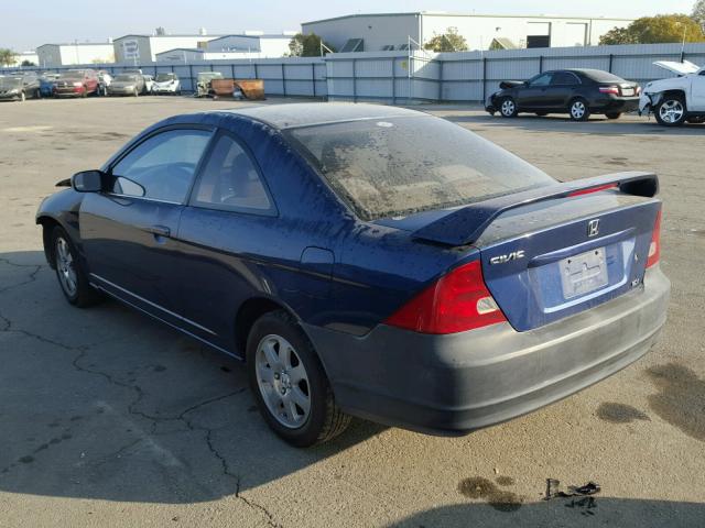 1HGEM21992L051664 - 2002 HONDA CIVIC EX BLUE photo 3