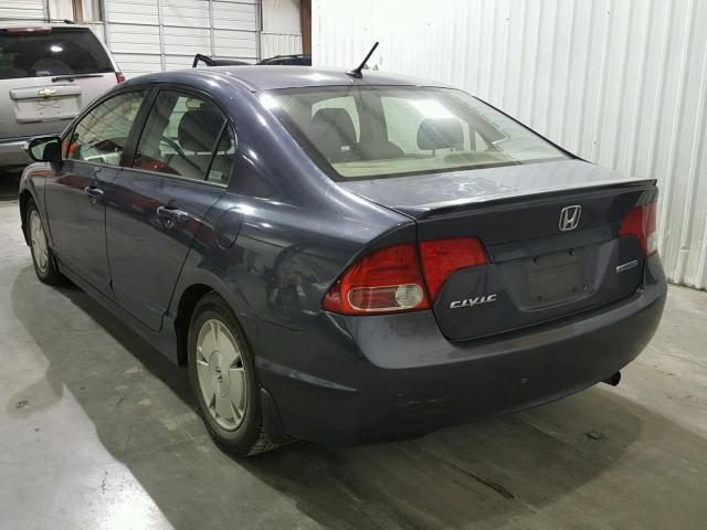 JHMFA36276S022803 - 2006 HONDA CIVIC HYBR BLUE photo 3