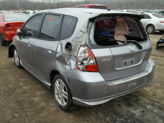 JHMGD38698S014684 - 2008 HONDA FIT SPORT GRAY photo 3