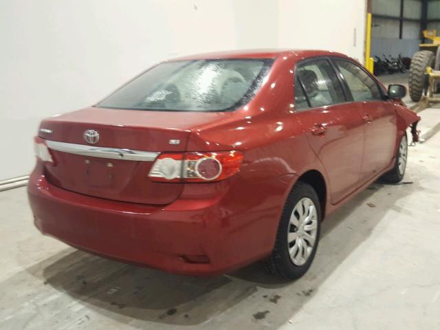 5YFBU4EE9DP137619 - 2013 TOYOTA COROLLA BA RED photo 4