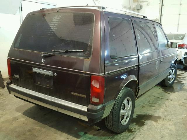 2P4FH25K1LR634917 - 1990 PLYMOUTH VOYAGER MAROON photo 4