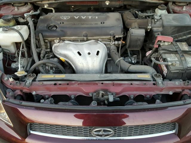 JTKDE167170169959 - 2007 TOYOTA SCION BURGUNDY photo 7