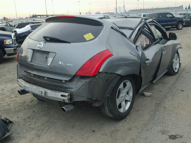 JN8AZ08WX5W442733 - 2005 NISSAN MURANO SL GRAY photo 4