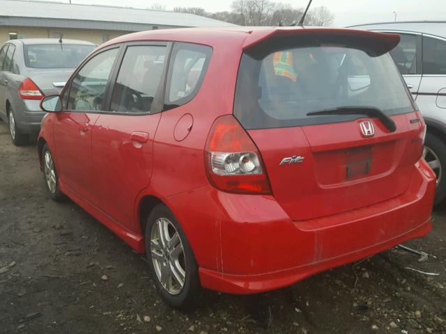 JHMGD38688S033372 - 2008 HONDA FIT SPORT RED photo 3