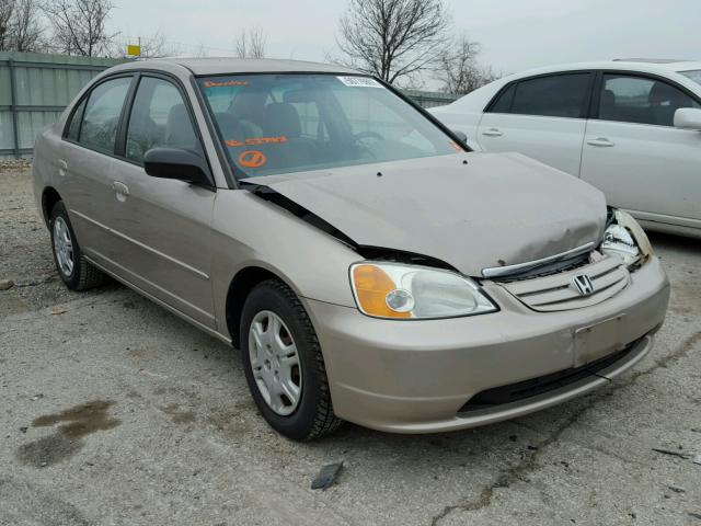 2HGES15542H577401 - 2002 HONDA CIVIC LX BEIGE photo 1