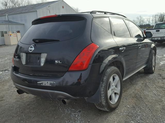 JN8AZ08T35W304747 - 2005 NISSAN MURANO SL BLACK photo 4