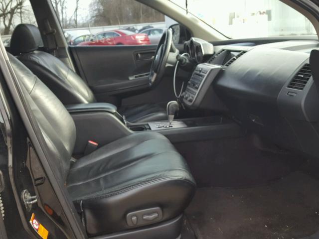 JN8AZ08T35W304747 - 2005 NISSAN MURANO SL BLACK photo 5