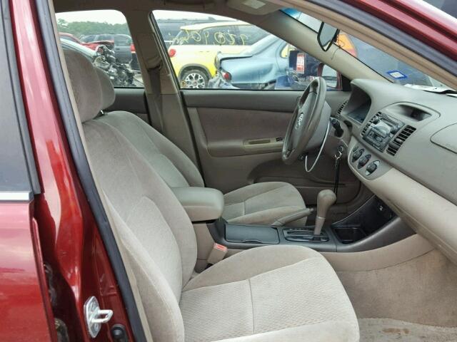 4T1BE32K02U095774 - 2002 TOYOTA CAMRY LE მუქწითელი ფოტო 5