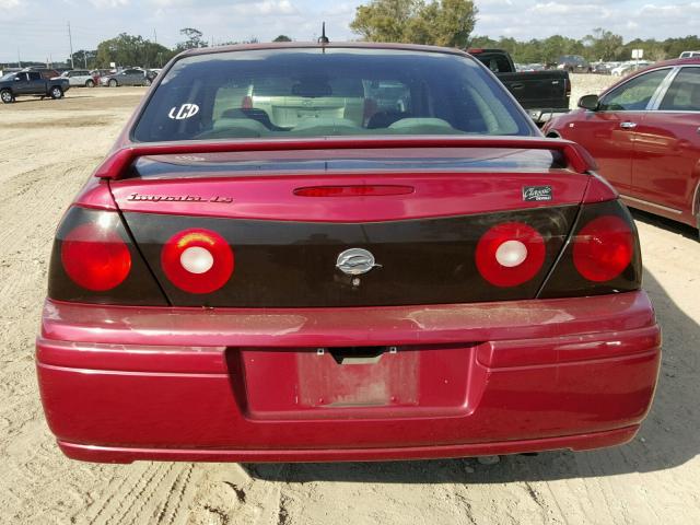 2G1WH52K659276848 - 2005 CHEVROLET IMPALA LS BURGUNDY photo 9