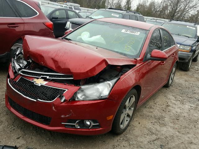 1G1PG5S93B7200022 - 2011 CHEVROLET CRUZE LT RED photo 2