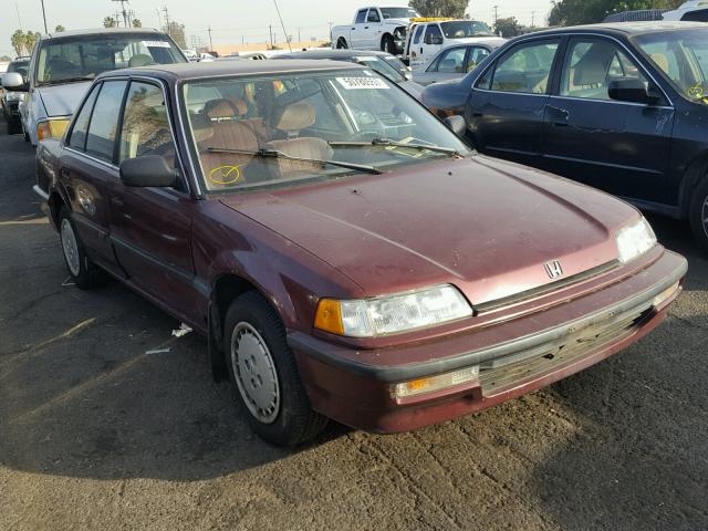 1HGED3658LL021472 - 1990 HONDA CIVIC LX MAROON photo 1