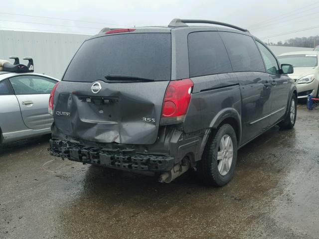 5N1BV28U14N369631 - 2004 NISSAN QUEST S CHARCOAL photo 4