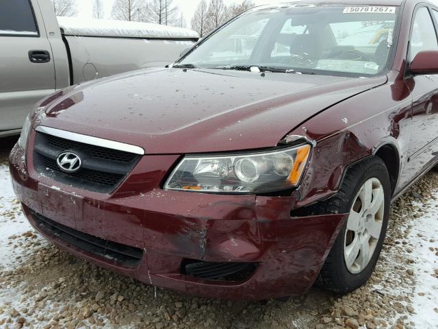 5NPET46C87H239881 - 2007 HYUNDAI SONATA GLS BURGUNDY photo 9