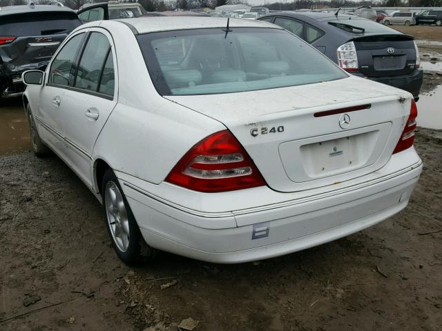 WDBRF61J11F131712 - 2001 MERCEDES-BENZ C 240 WHITE photo 3