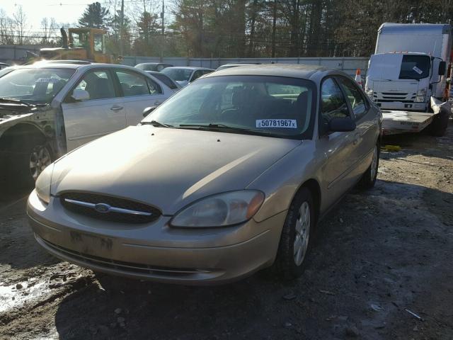 1FAHP52U61G122002 - 2001 FORD TAURUS LX TAN photo 2