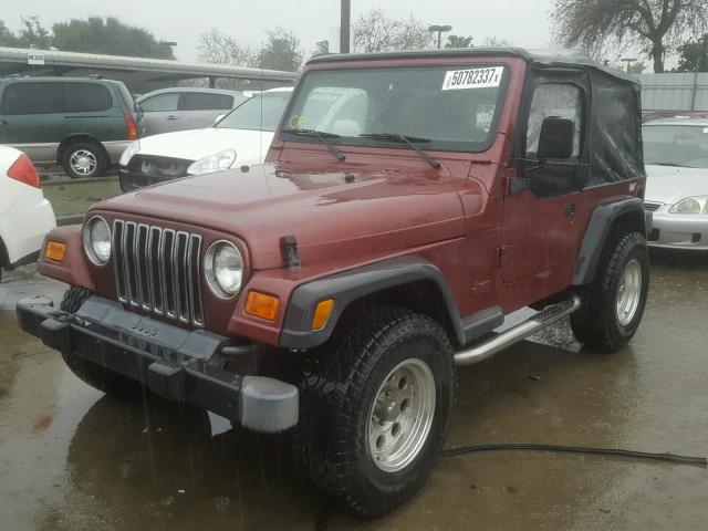 1J4FY29P5XP428205 - 1999 JEEP WRANGLER / RED photo 2