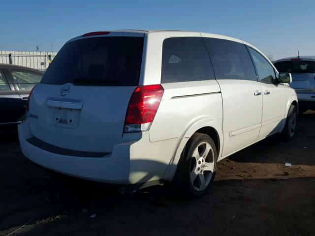 5N1BV28U17N130763 - 2007 NISSAN QUEST S WHITE photo 4