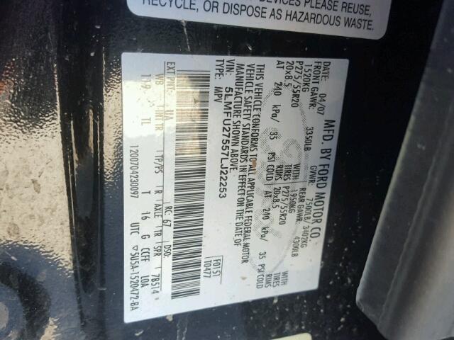 5LMFU27557LJ22253 - 2007 LINCOLN NAVIGATOR 黑色 照片 10