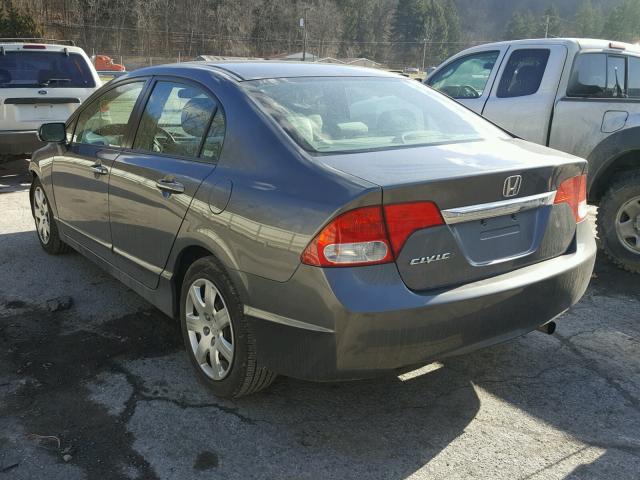 2HGFA16589H369702 - 2009 HONDA CIVIC LX GRAY photo 3