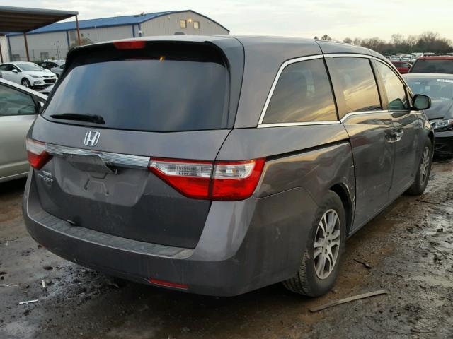 5FNRL5H68BB071598 - 2011 HONDA ODYSSEY EX GRAY photo 4